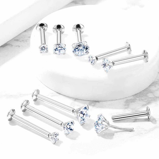 Labret kristal IL04 (rond)  Push in