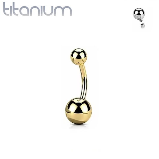 [T44-09/10-1.6/TIN01-GD] Barbell navel TIN01-GD (Schroef in balletje)